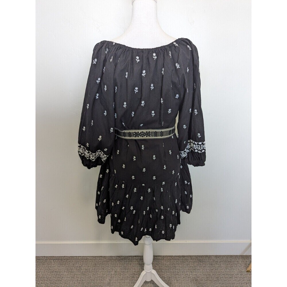Cleobella Dress Women Size XS Black Revolve Boho Tribal Indie Embroidered Fringe - Picture 5 of 14